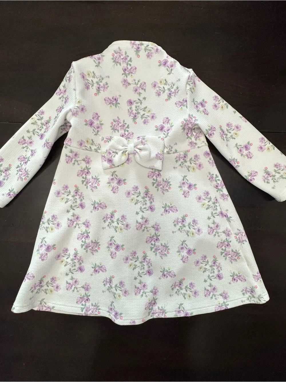 Blueberi Boulevard Girls Floral Dress and Coat Set in White and Lavender Size 6